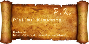 Pfeifauf Klaudetta névjegykártya